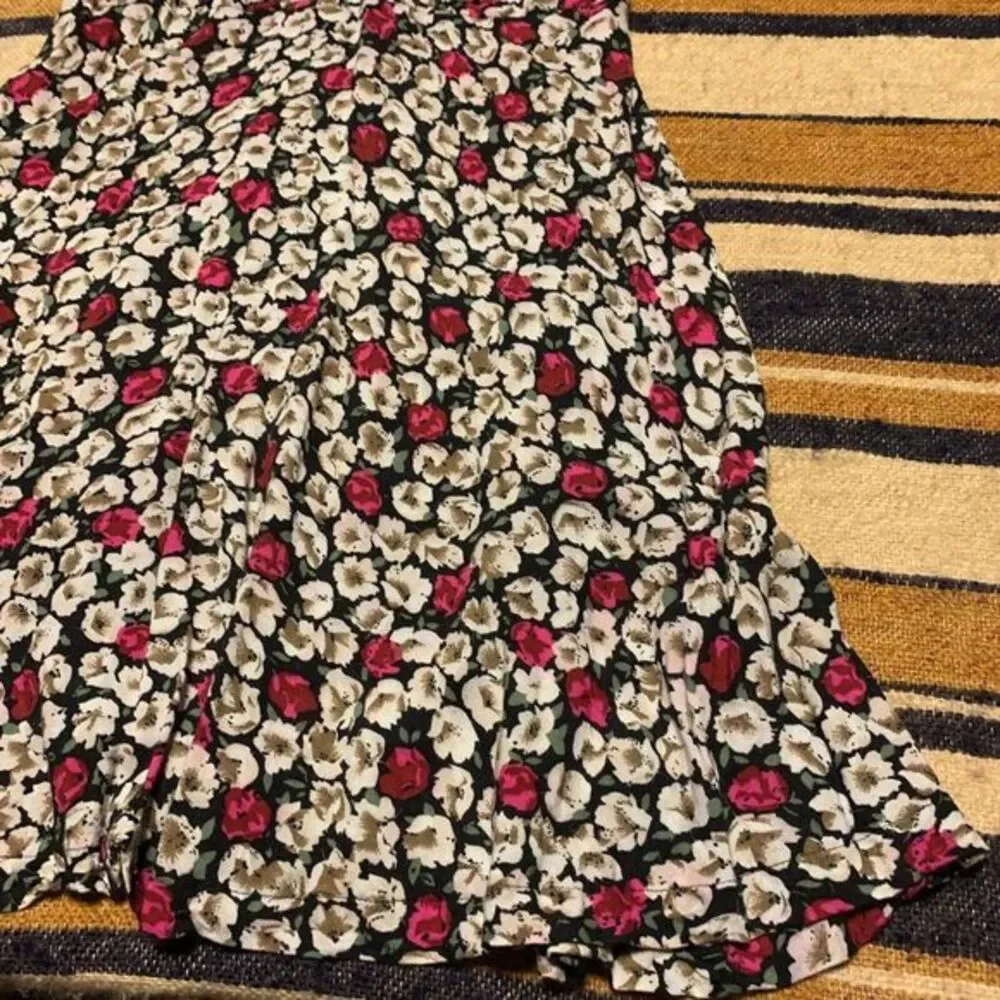 Vintage Y2K 90s Dress Floral Dainty Garden Cottagecore Karin Stevens‎ Sz 8 Midi